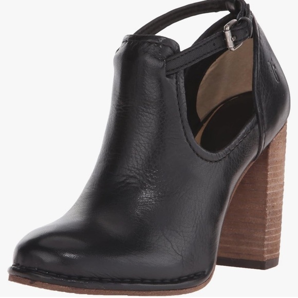 FRYE Women’s Black Leather Margaret Shootie Booties Buckle at Ankle Size 7.5 - Picture 5 of 16